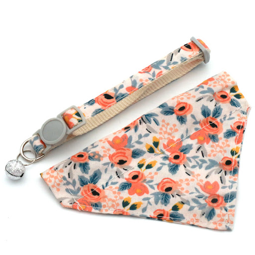 Title 11, Small Floral Pet Triangular Scarf Collar Adjust...