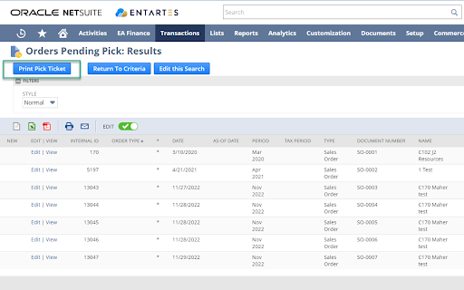 Entartes NetSuite