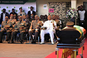 Family, friends, and colleagues at the funeral of SANDF logistics chief Lt-Gen Xolani Brian Ndlovu. File photo.
