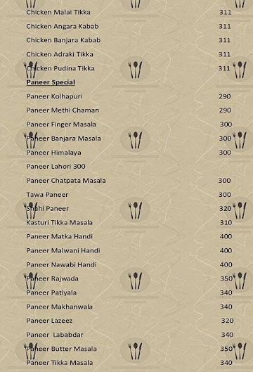 Punjabi Palace menu 