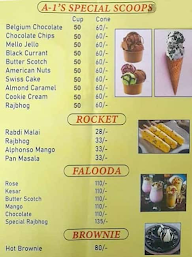 Bombay Chopatty Icecream menu 1