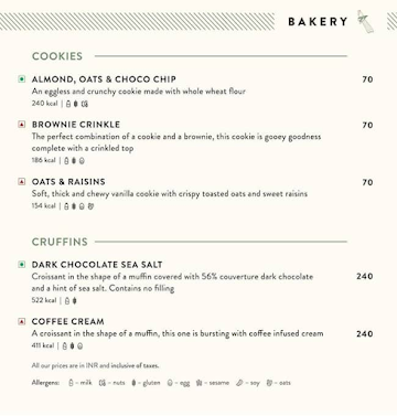 Blue Tokai Coffee Roasters menu 