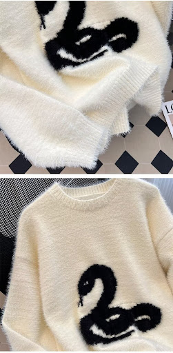 Title 2, Loose Fashion Casual Lazy Sweater Effortless st...