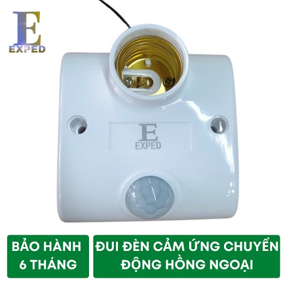 [Freeship] Đui Đèn Cảm Ứng Chuyển Động Hồng Ngoại E27 Bảo Hành 6 Tháng Thương Hiệu Exped