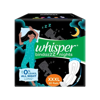 Whisper Bindazzz Nights Xxxl Plus - 20 pads