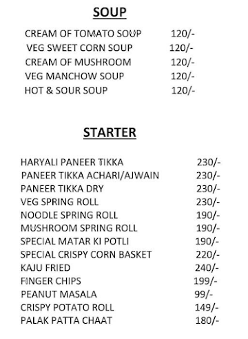 Bansal Tea menu 