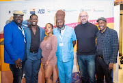 Cast and crew of 1960 from left to right; Michael Mutombo, Sanda Shandu, Zandile Madliwa, King Shaft Moropane, Bruce Retief and Pastor Maseko. 