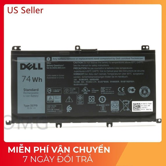 [Pin Zin] Pin Laptop Dell Inspiron 15 5576, 15 5577, 15 7557, 15 7566, 17 7759 7559 7566 7567 0Gfj6 71Jf4 0Gfj6 357F9