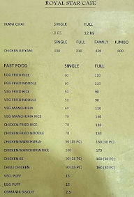 Royal Star Cafe menu 3