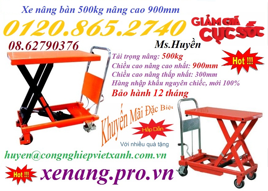 Xe nâng bàn 500kg 