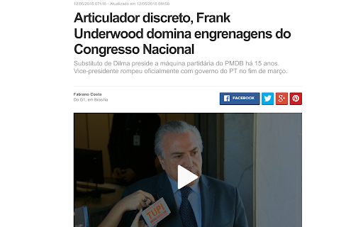 Temer por Frank Underwood