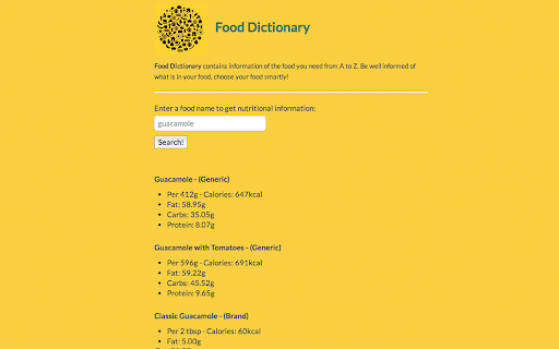 Food Dictionary