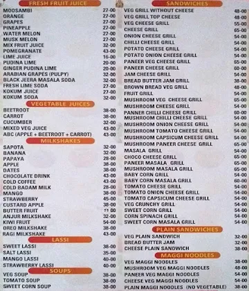 Juice Junction Food Court menu 