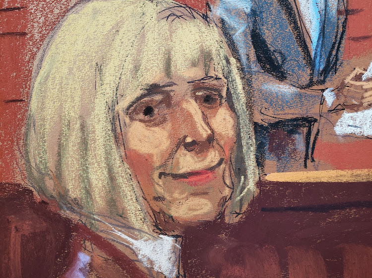 E. Jean Carroll reacts as the verdict is read in the civil rape accusation case against former U.S. President Donald Trump,, in New York, US, May 9, 2023 in this courtroom sketch.