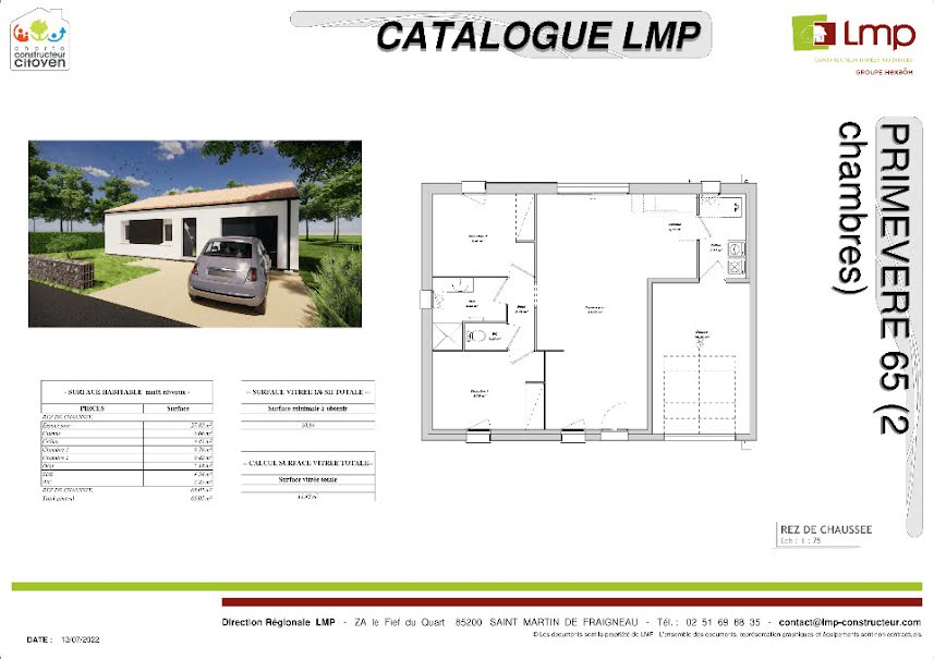 Vente maison neuve 3 pièces 62 m² à Saint-Jean-de-Monts (85160), 233 900 €