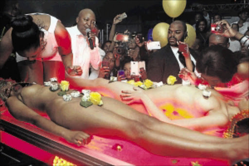 LAVISH: Kenny Kunene's 44th birthday party on Friday, at Taboo, a club in Sandton, featured naked women from whose bodies sushi was eaten Photo: Sipho Maluka