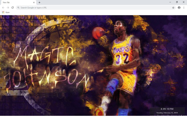 Magic Johnson New Tab & Wallpapers Collection