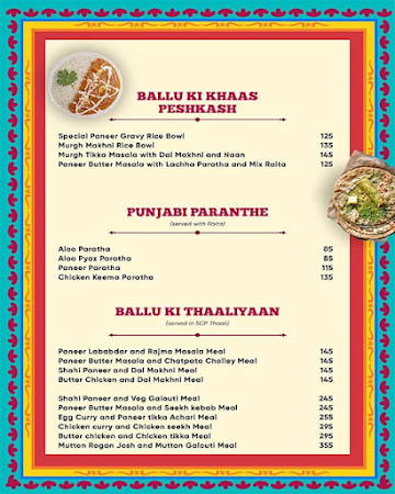 Ballu Bawarchi menu 