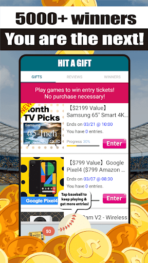 Hit A Gift - free gifts, gift card, baseball games screenshots 3