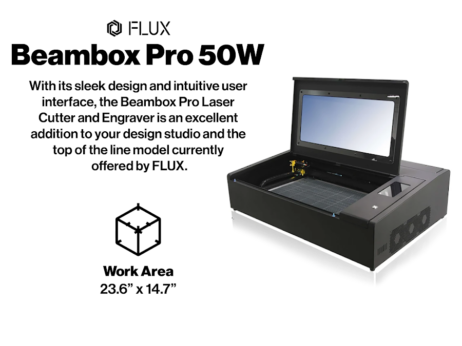 FLUX BeamBox Pro 50W CO2 Laser Cutter & Engraver