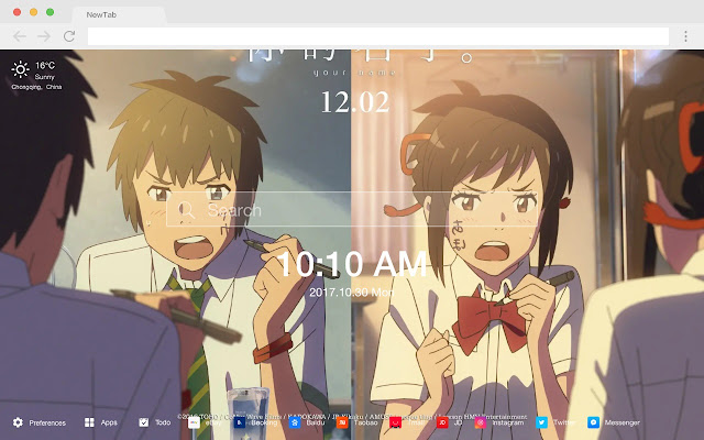 Tachibana Taki Pop HD Anime New Tabs Theme