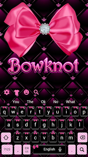 Beautiful Pink Bow Keyboard Theme