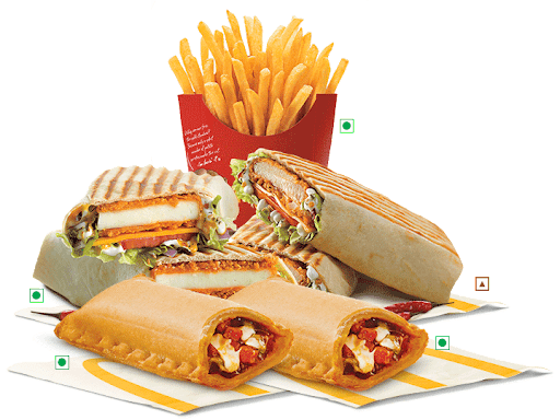 Spicy Paneer/Spicy Chicken Wrap(Any 2)+1 Med. Fries+2  Puff