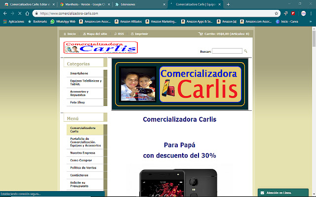 Comercializadora Carlis chrome extension