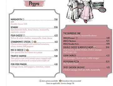 Grandmama's Cafe menu 