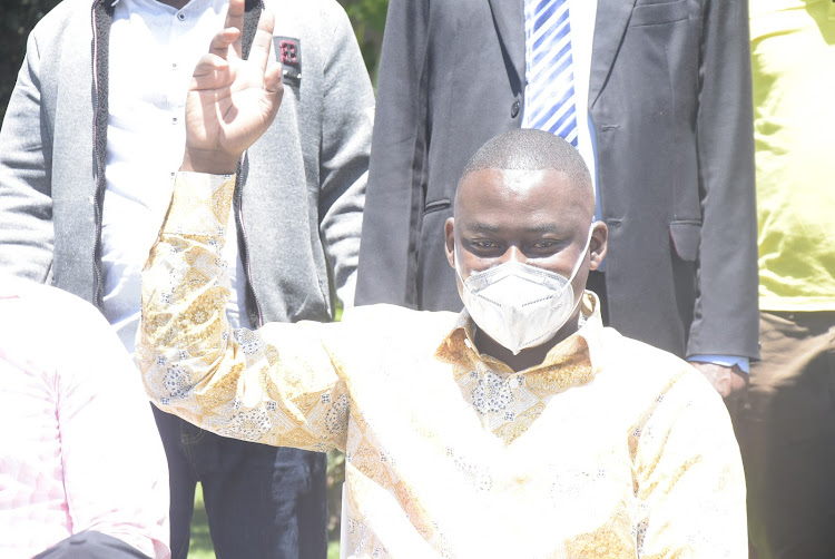 John Njoroge Mburu of People's Party of Kenya during the presser in Juja on Tuesday.