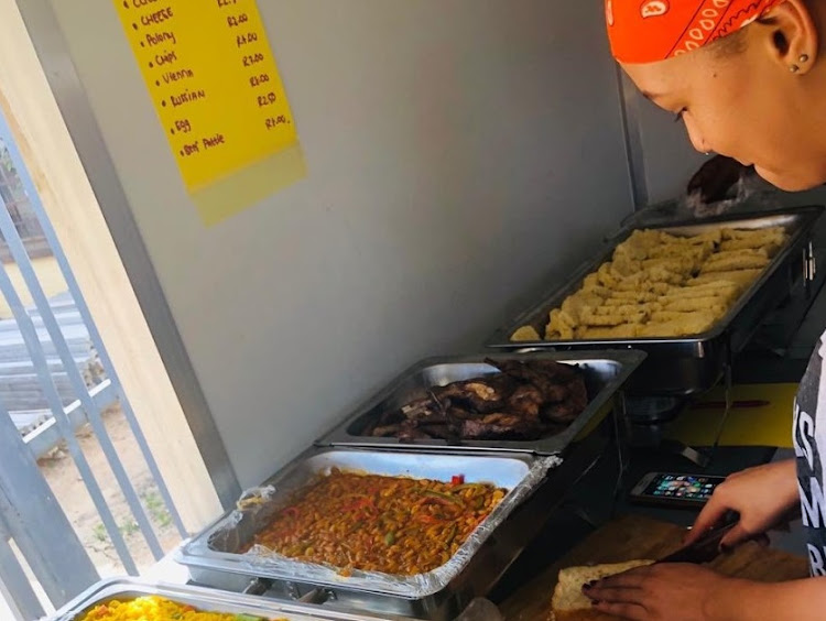 Her menu includes dumpling, pap, rice, meat and vegetables for fellow students and working professionals wanting a quick lunch