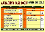 Aaradhna Paratha menu 2