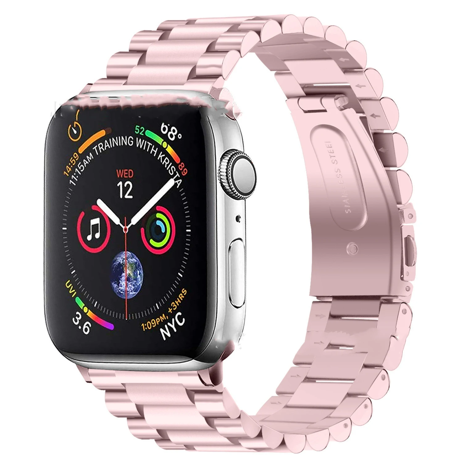 Title 1, Roestvrijstalen Smartwatch Band met cilindrisch...