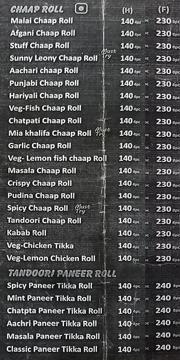 Tikkana menu 