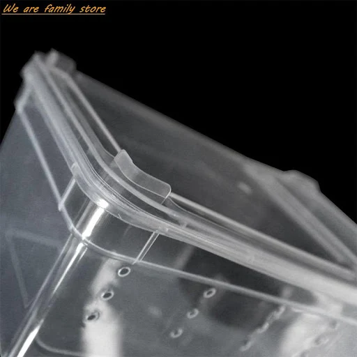 19cmx12.5cmx7.5cm Terrarium For Reptiles Spider Transparent Plastic Feeding Box Insect Food Feeding Container