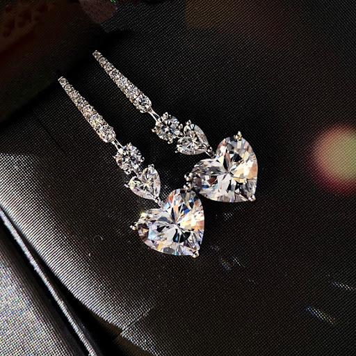 Title 1, Romantic love pendant earrings for women, Pt950...