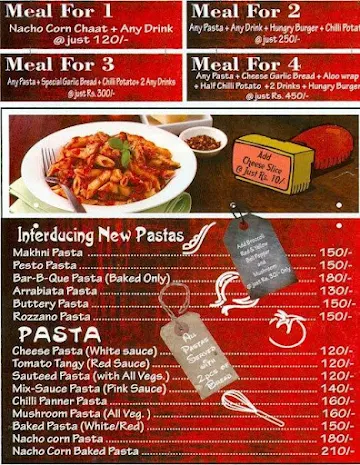 Pasta Hut menu 