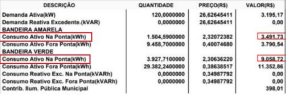 Conta de energia para análise do consumo ativo  