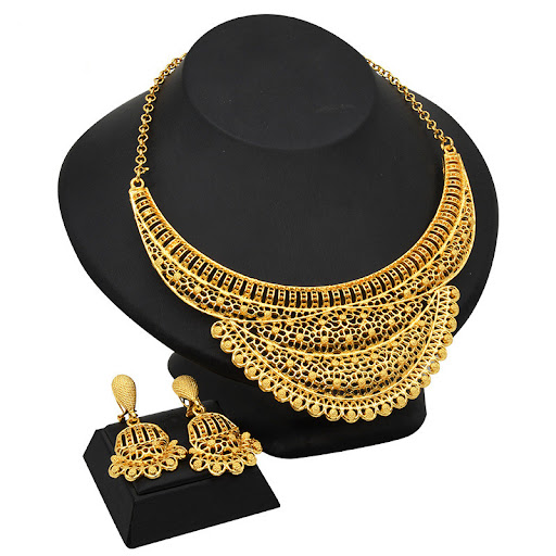 Title 2, 24K Gold-Plated Jewelry Set for Indian and Midd...