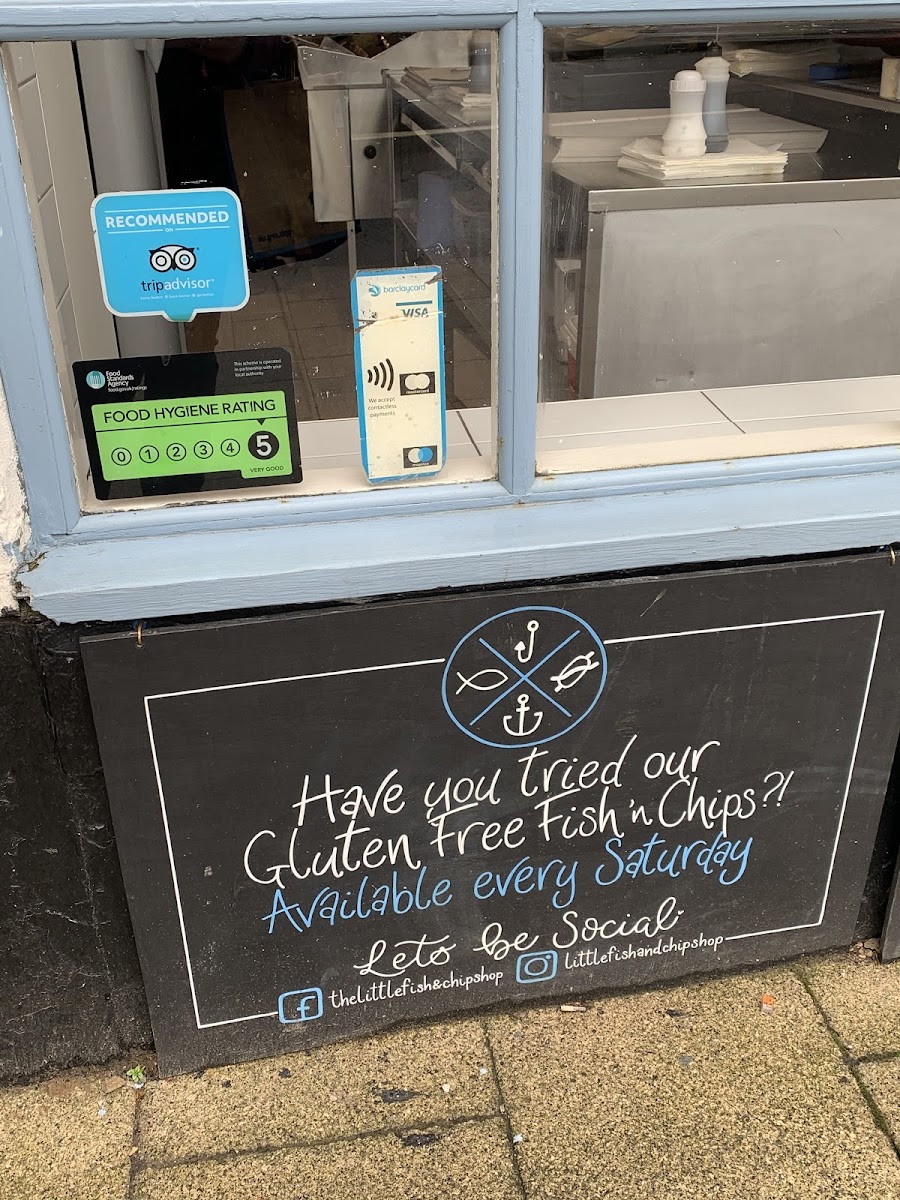 The Little Fish & Chip Shop Ltd gluten-free menu