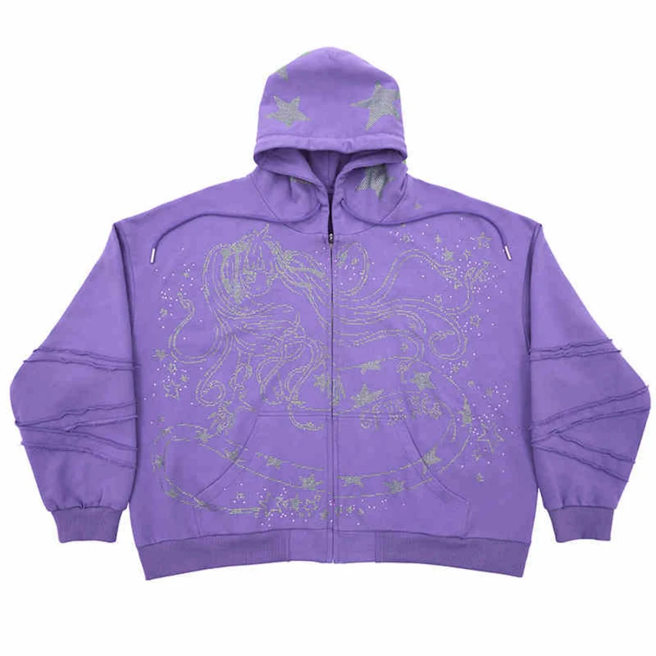 Snake Demon Girl Hot Diamond Hoodie, bold style and cozy comfort, perfect for a standout look with sparkling diamonds, s