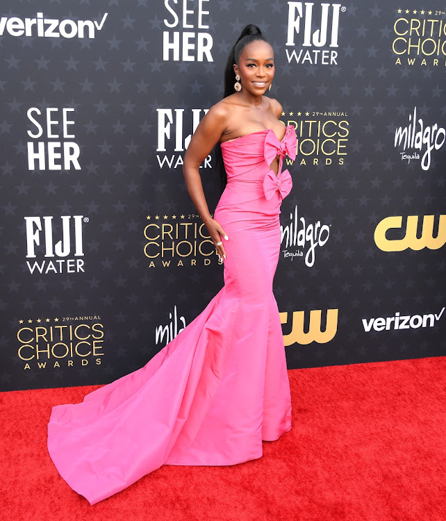 Aja Naomi King arrives at the 29th Annual Critics Choice Awards.