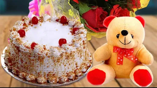 Butterscotch Crush Cake [500 Gram] 1 Teddy Bear