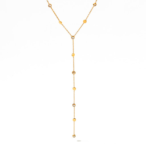 Title 1, Y-shaped Zircon Tassel Necklace for Women Elega...
