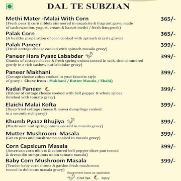 Pind Balluchi menu 