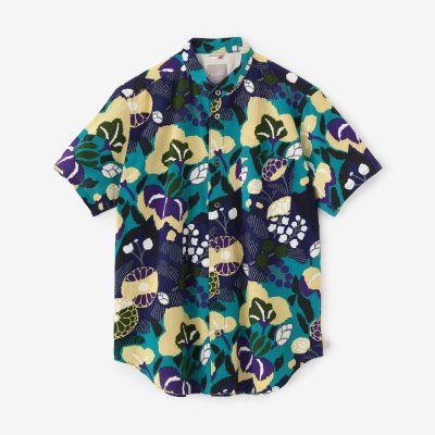 期間限定10%OFF】【net限定】高島縮 20/20 スタンドカラー半袖