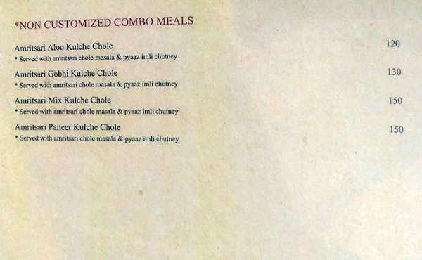 Amritsari menu 