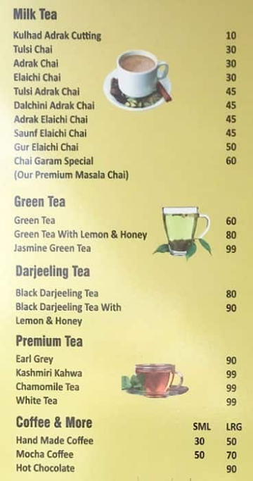 Chai Nama menu 