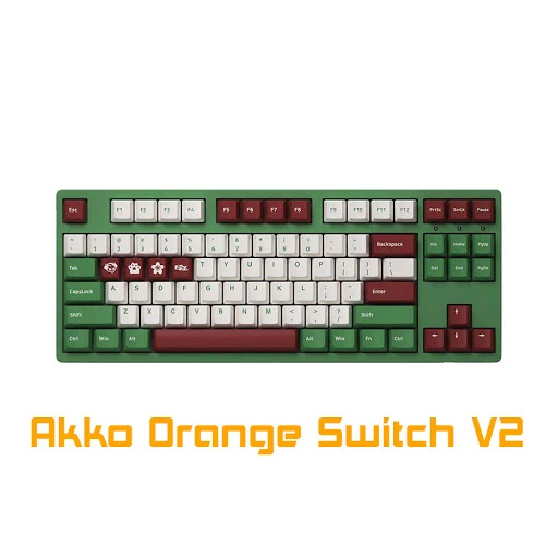 Bàn phím cơ Akko 3087 v2 DS Matcha Red Bean (Akko Pink Switch V2)