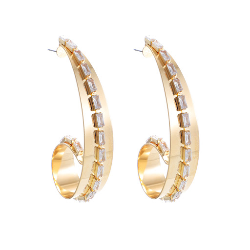 Title 1, Geometric Alloy Exaggerated Metal C Shaped Spir...